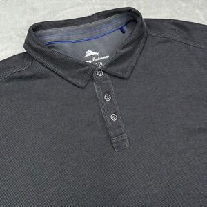 Tommy Bahama Polo Shirt‎ Mens 2XL Gray Shoreline Surf Tencel Blend Collared